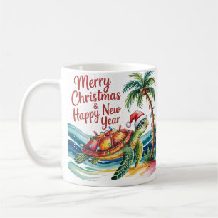 Mug Tortue de Noël au paradis