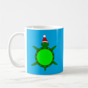 Mug Tortue de Noël mignonne avec coquille de fleurs