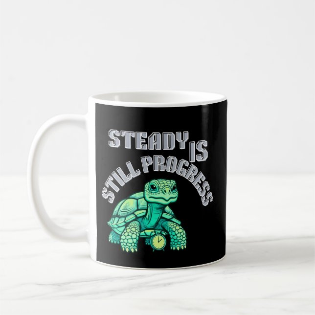 Mug Tortue de progrès régulier | Rappel doux (Gauche)