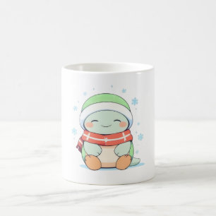 Mug Tortue d'hiver Cozy avec Dessin Kawaii Écharpe