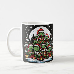 Mug Tortue est heureuse avec les cadeaux de Noël