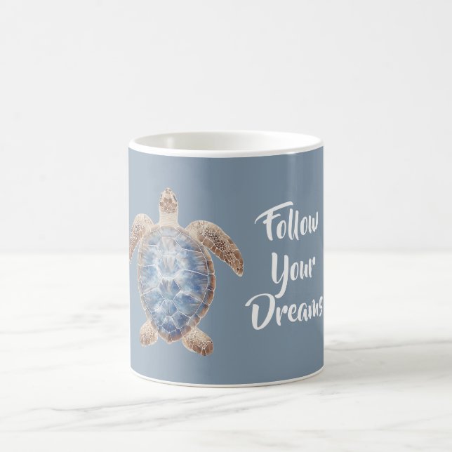 Mug Tortue marine bleue marron (Centre)