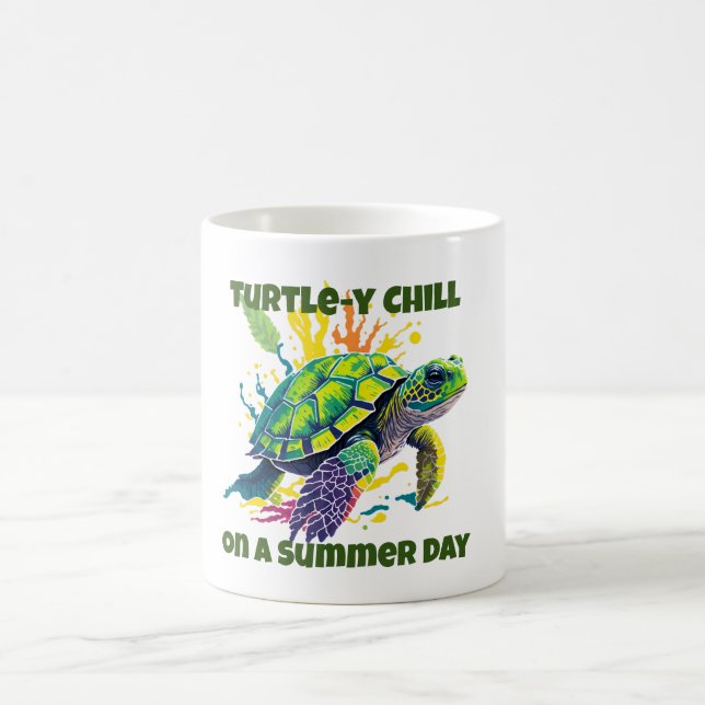Mug Tortue-ment Fine sur Coussin de Lancer de Jour d'É (Centre)