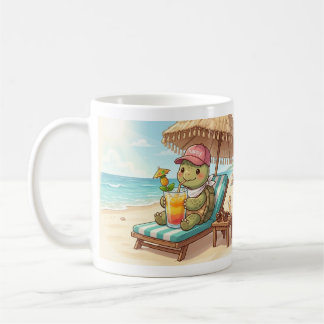 Mug Tortue mignonne à la plage