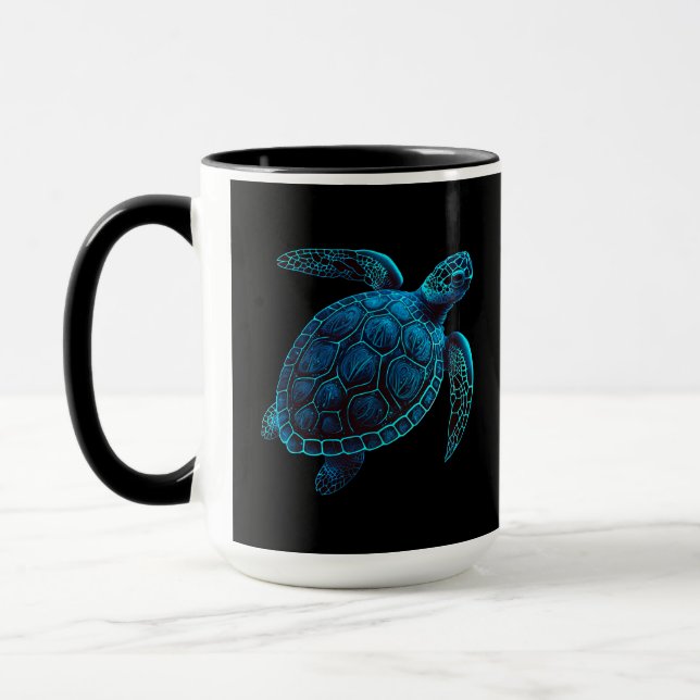 Mug Tortue nageuse, bleu (Gauche)