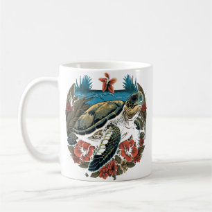 Mug Tortue Tortues de mer hawaïennes Fleur d'Hibiscus 