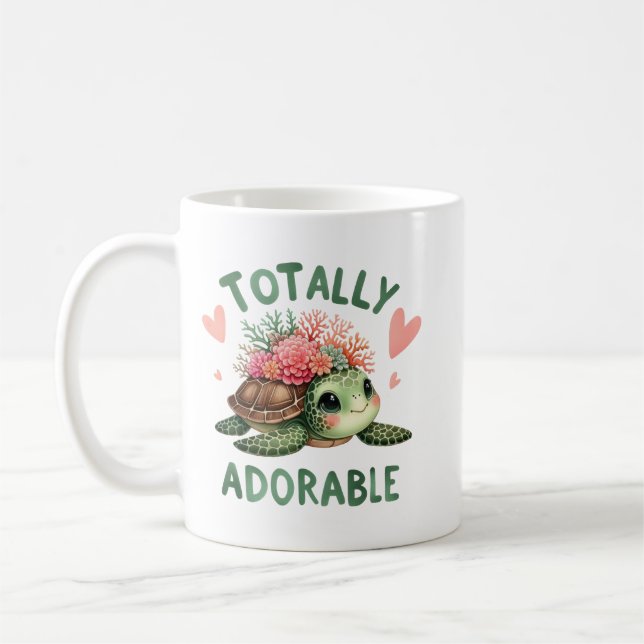 Mug Tortue Totalement Adorable Art Mignon (Gauche)