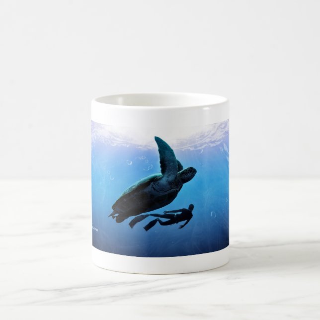 Mug Tortue verte et Freediver (Centre)