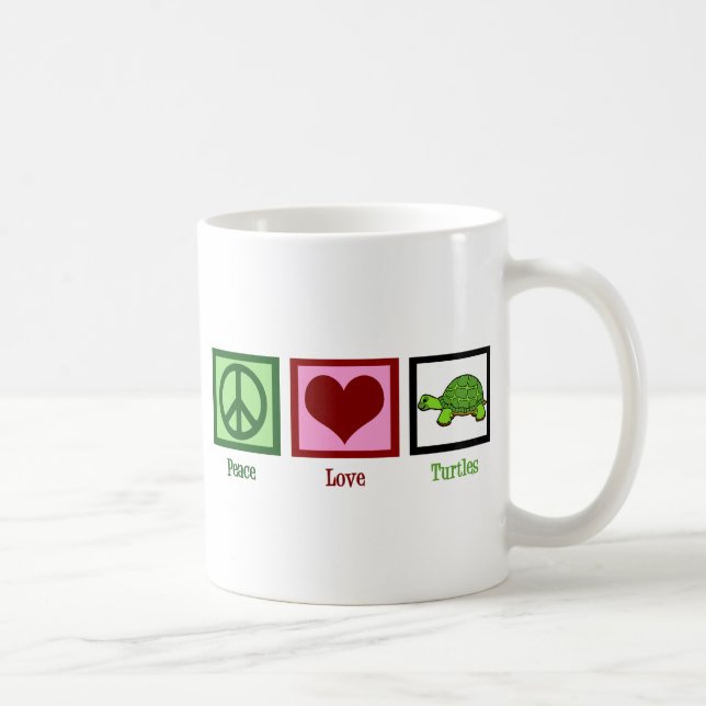 Mug Tortues de l'amour de la paix double face (Droite)