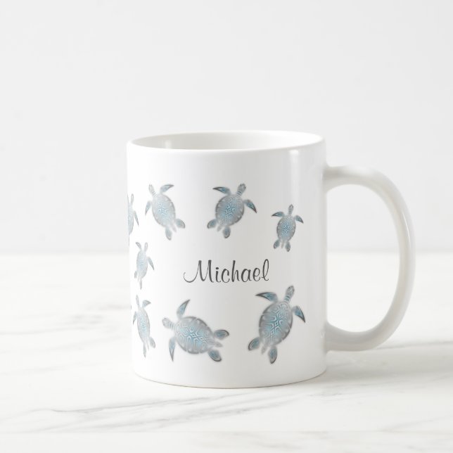 Mug Tortues de Mer Monogramme (Droite)