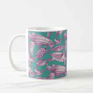Mug tortues de mer violet turquoise
