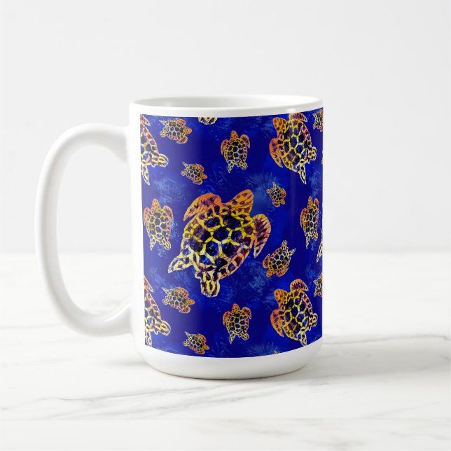 Mug Tortues marines Batik Art Africain (Gauche)