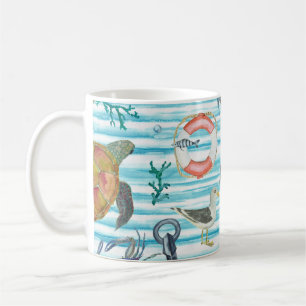 Mug Tortues nautiques Seagul Starfish Motif