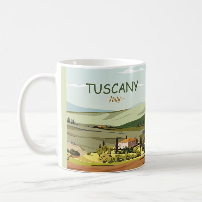 Mug Toscane Toscane Italie Paysage Dessin (Gauche)