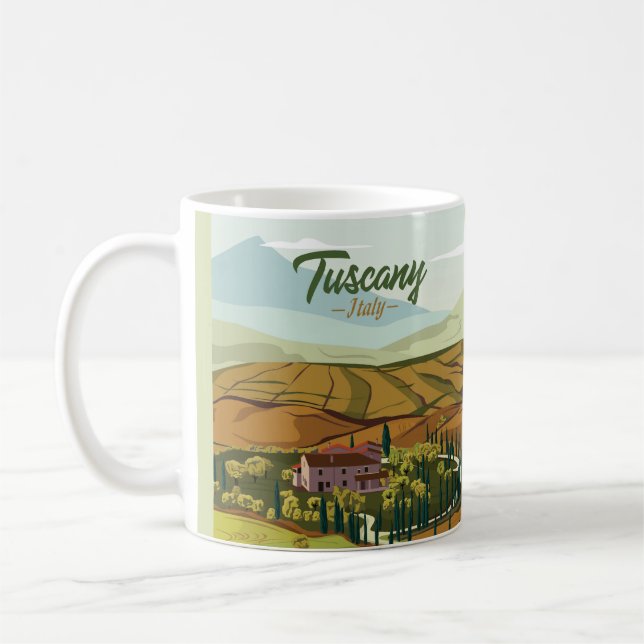 Mug Toscane Toscane Italie Paysage Dessin (Gauche)