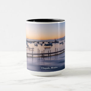 Mug tôt le matin pittoresque lac à chapala mexico