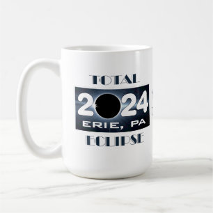 Mug Total Eclipse Erie PA 2024 Parcours de la totalité