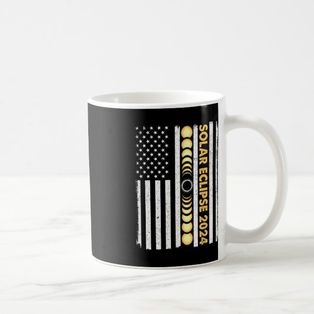 Mug Total Éclipse Solaire 2024 Phases Totalité Amériqu (Droite)