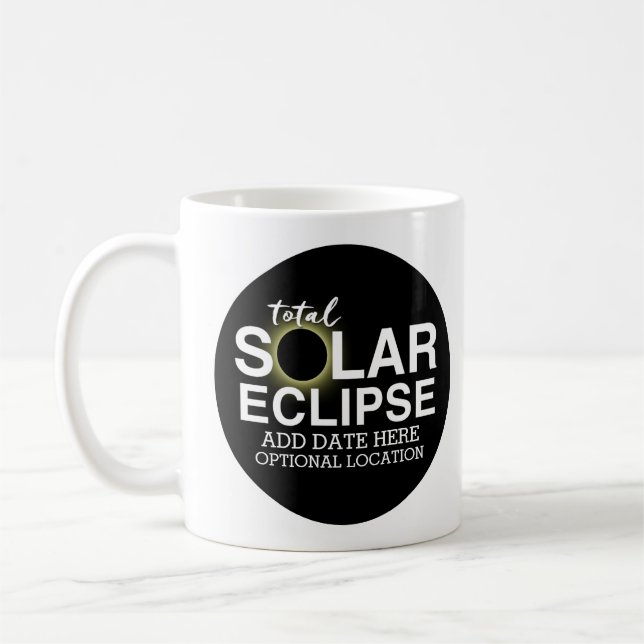 Mug Total Solaire Eclipse - 2024 ou date personnalisée (Gauche)