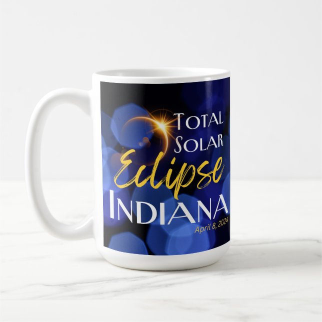 Mug Total Solaire Eclipse Indiana 8 avril 2024 (Gauche)