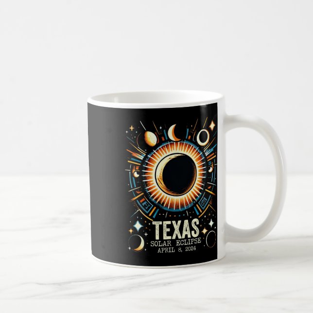Mug Total Solar Eclipse 2024 Texas 8 avril Mo Abstrait (Droite)