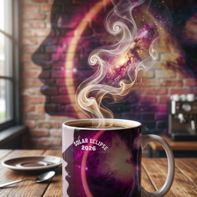 Mug Total solar eclipse August 2026 text personalized (Créateur téléchargé)