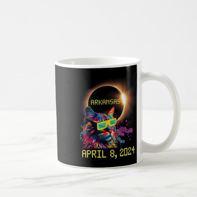 Mug Totalité Total Éclipse Solaire Chat 8 avril 2024 A (Droite)