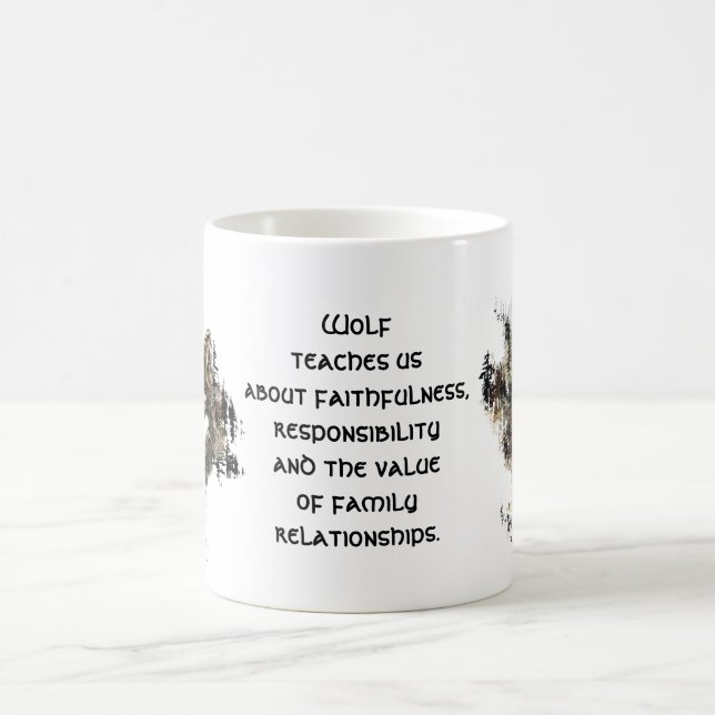 Mug Totem de loup, guide animal Inspiration de loup gr (Centre)