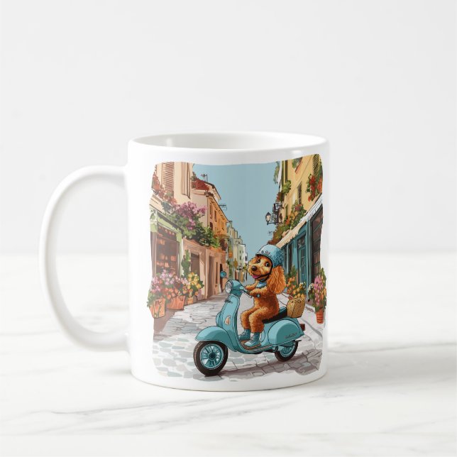 Mug Toto Caniche Standard en Scooter (Gauche)