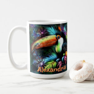 Mug Toucan Oiseau Abstrait Fantaisiste Personnalisé
