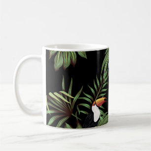 Mug Toucan vintage tropical, couteau fleuri feuille pa