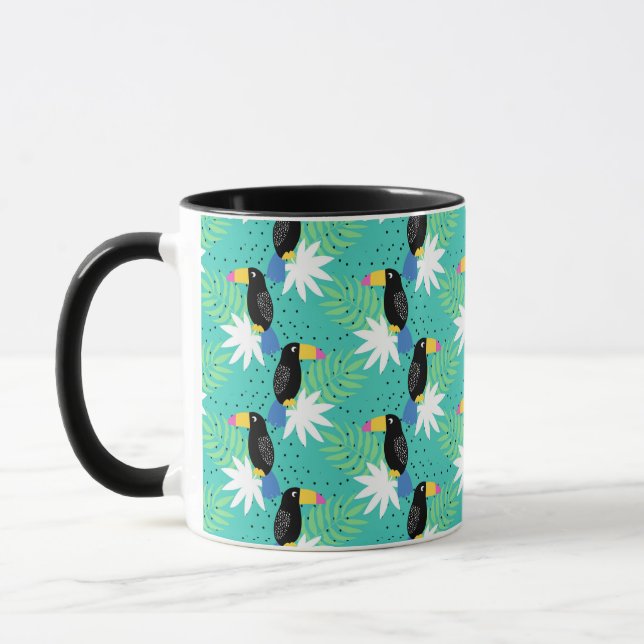 Mug Toucans sur Turquoise (Gauche)