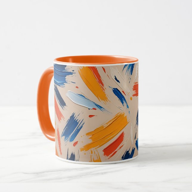 Mug Touche Abstraite de peinture vive (Devant gauche)