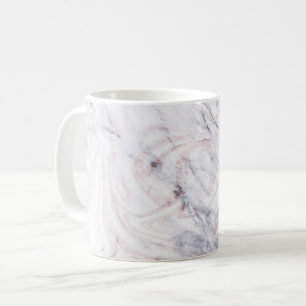 Mug Touche de marbre blanc et gris tourbillonnant Rose