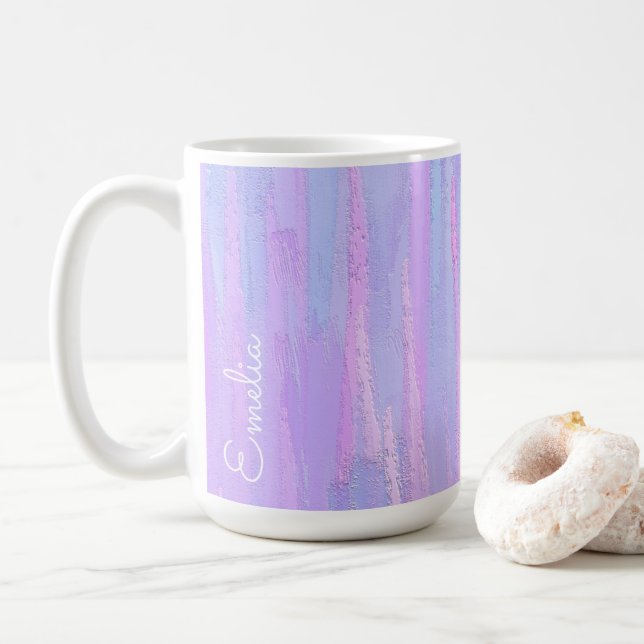 Mug Touches de brosse Pastel personnalisées (Avec donut)