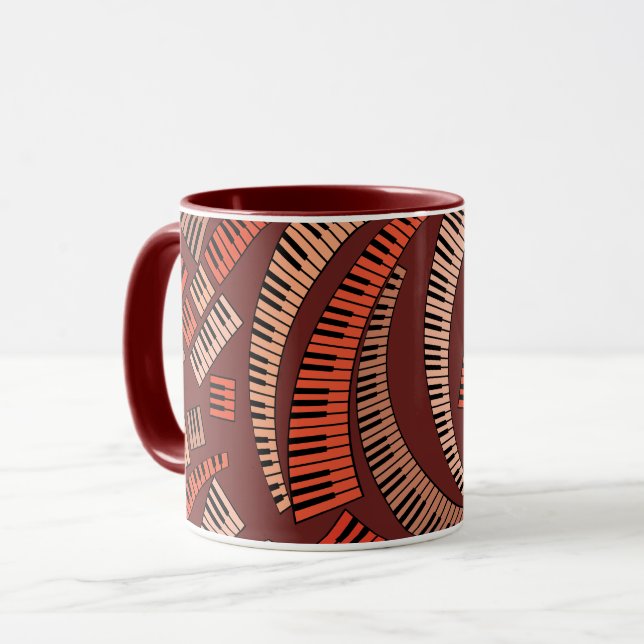 Mug Touches de piano courbes (Devant gauche)