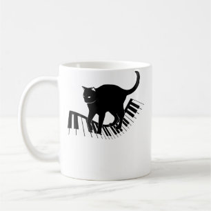Mug Touches de piano drôles Cadeau Hommes Femmes Chat 