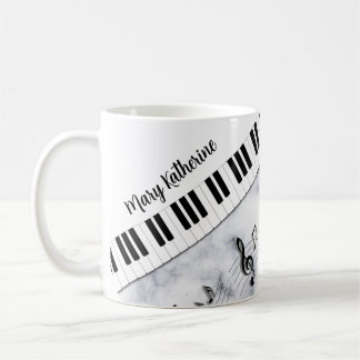 Mug Touches de piano personnalisées Whimsical Noir Bla