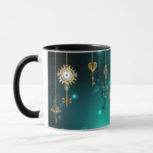 Mug Touches de squelette antique sur Arrière - plan ve