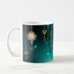 Mug Touches de squelette antique sur Arrière - plan ve