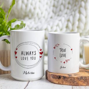 Mug Toujours aimer vous Valentines Jour Couple