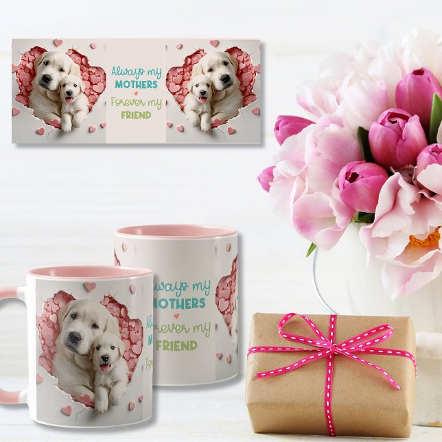 Mug Toujours ma mère -Chien maman & bébé rose (Always my Mother -Dog Mum & Baby Pink Mug)