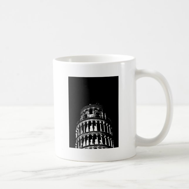 Mug Tour blanche noire de Pise Italie (Droite)