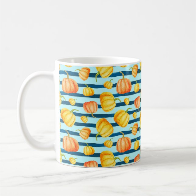 Mug Tour de Citrouille orange. Pat aquarelle transpare (Gauche)