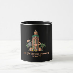Mug Tour de thé de Marrakech Illustration vintage du M
