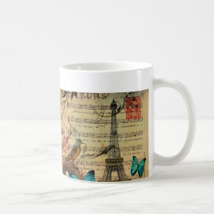 Mug Tour Eiffel bleu de Paris de nid d'oiseau de Robin