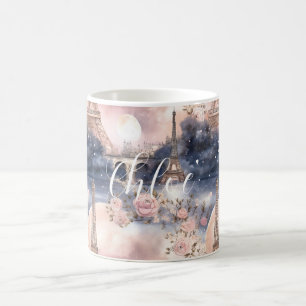 Mug Tour Eiffel Bleu Rose Paris Chic Français
