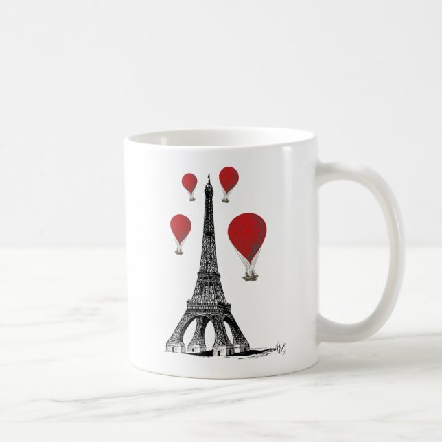Mug Tour Eiffel et Ballons rouges à air chaud (Droite)