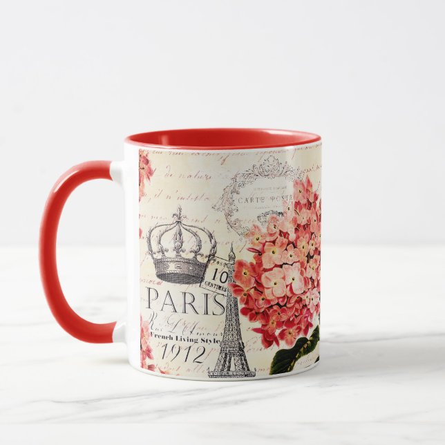 Mug Tour Eiffel et hortensia  (Gauche)