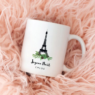 Mug Tour Eiffel et Pine   Moderne Joyeux Noel